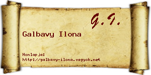 Galbavy Ilona névjegykártya